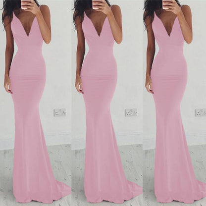 Backless Suspender Maxi Dress